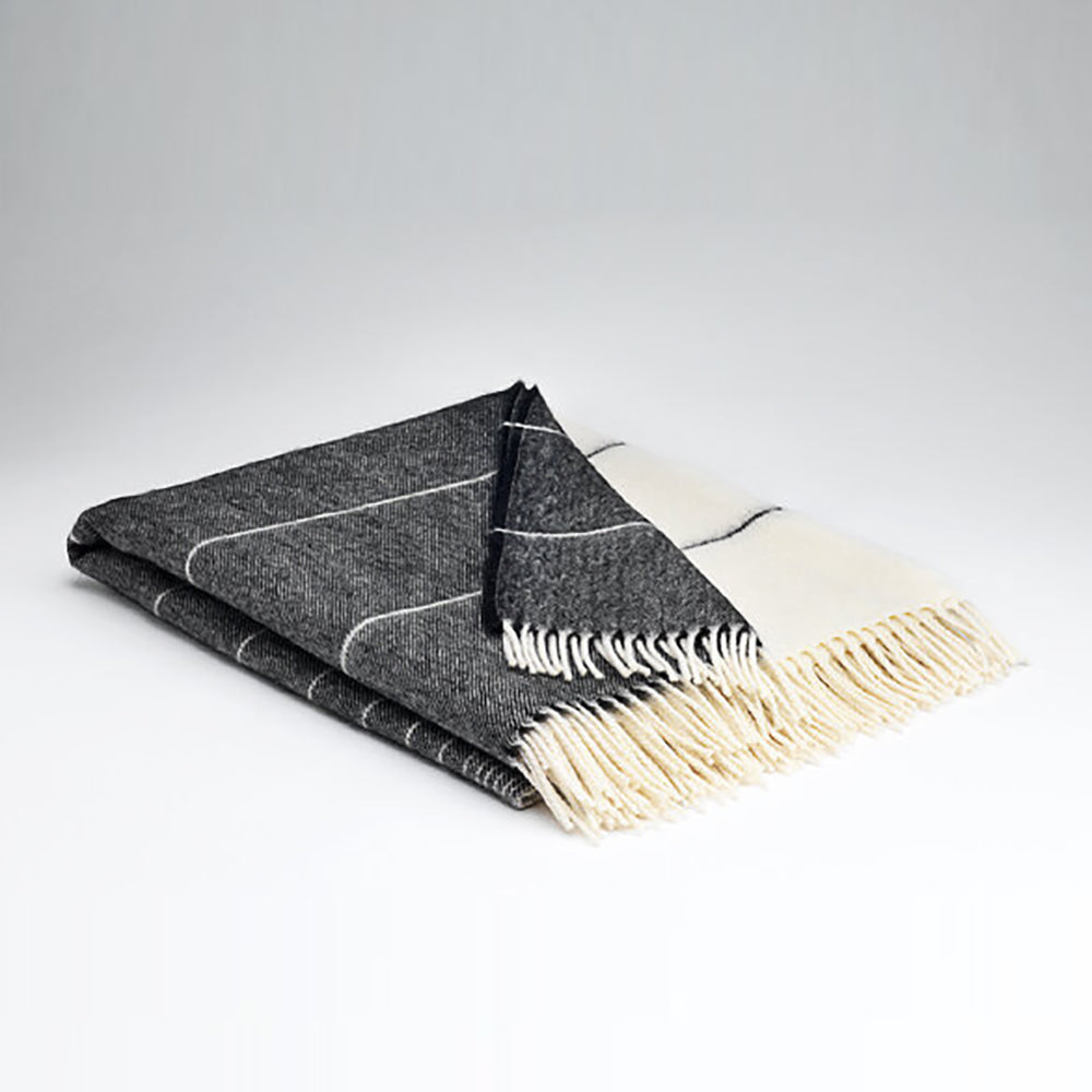 alpaca merino handmade blanket in charcoal