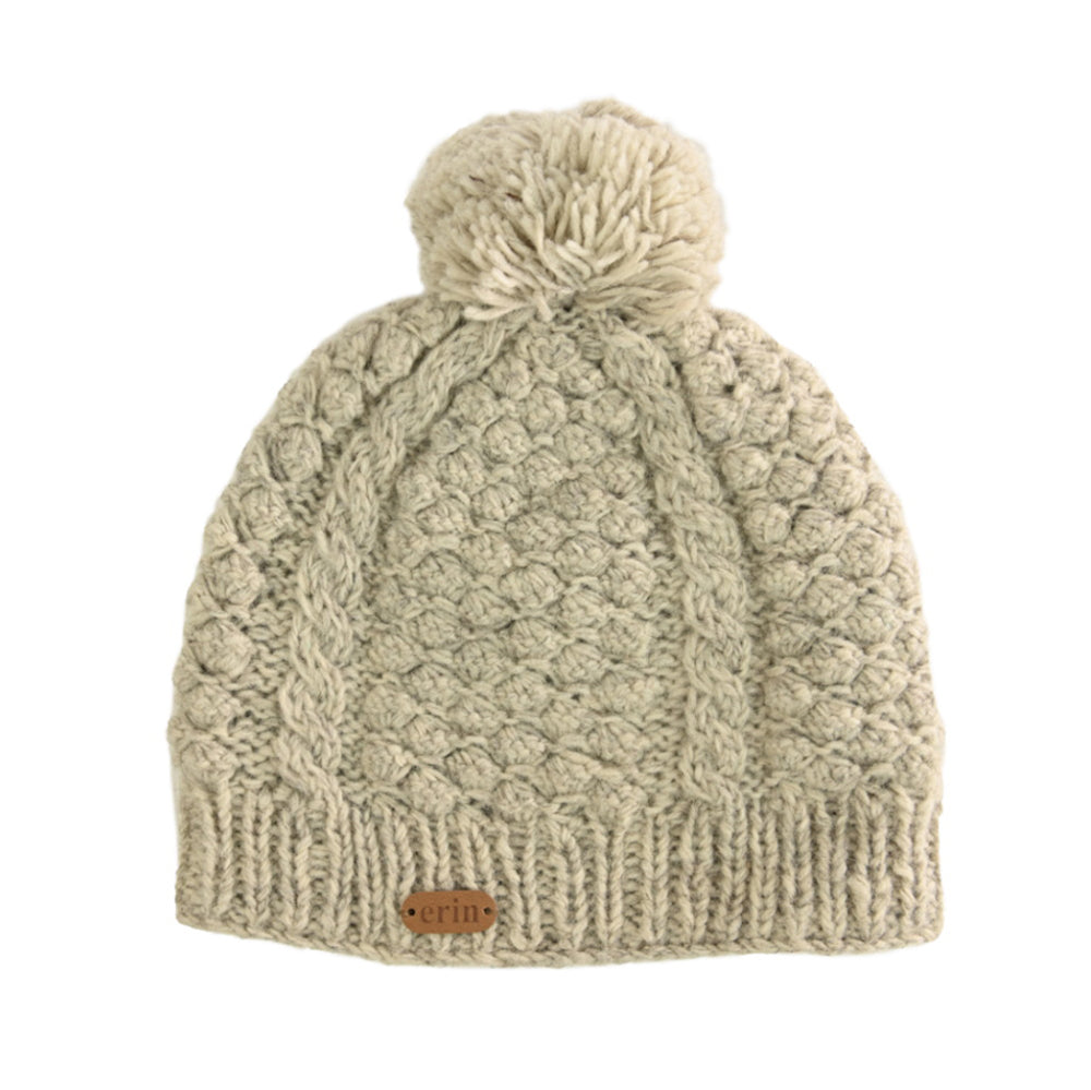 Irish Knit Wool Bobble Style Hat
