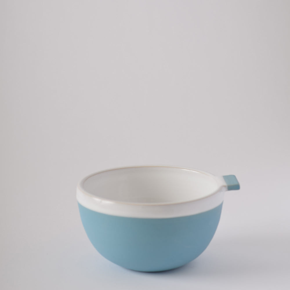 Square blue ceramic bowl