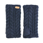Navy cable knit hand warmers