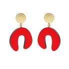 red wooden earring
