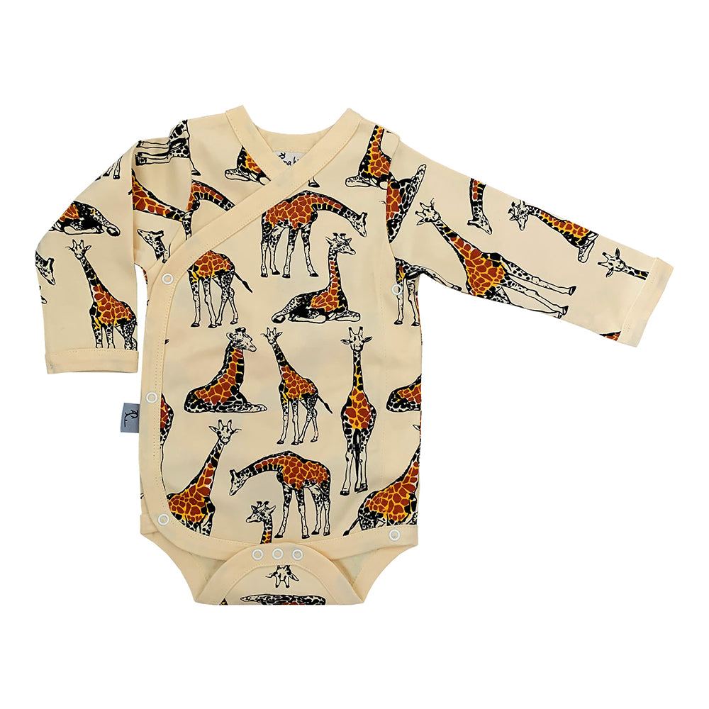 Baby Giraffe Print Kimono Bodysuit