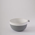 Square grey bowl with handle