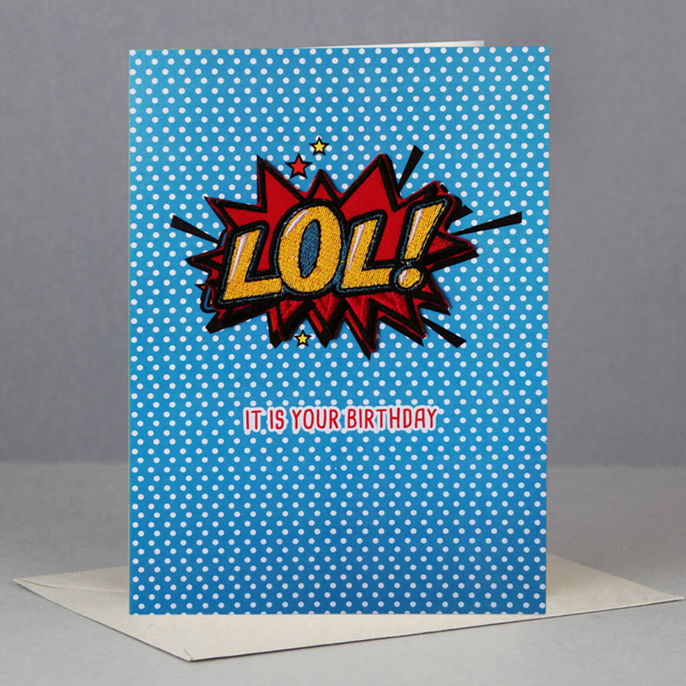 Birthday card with LOL! text