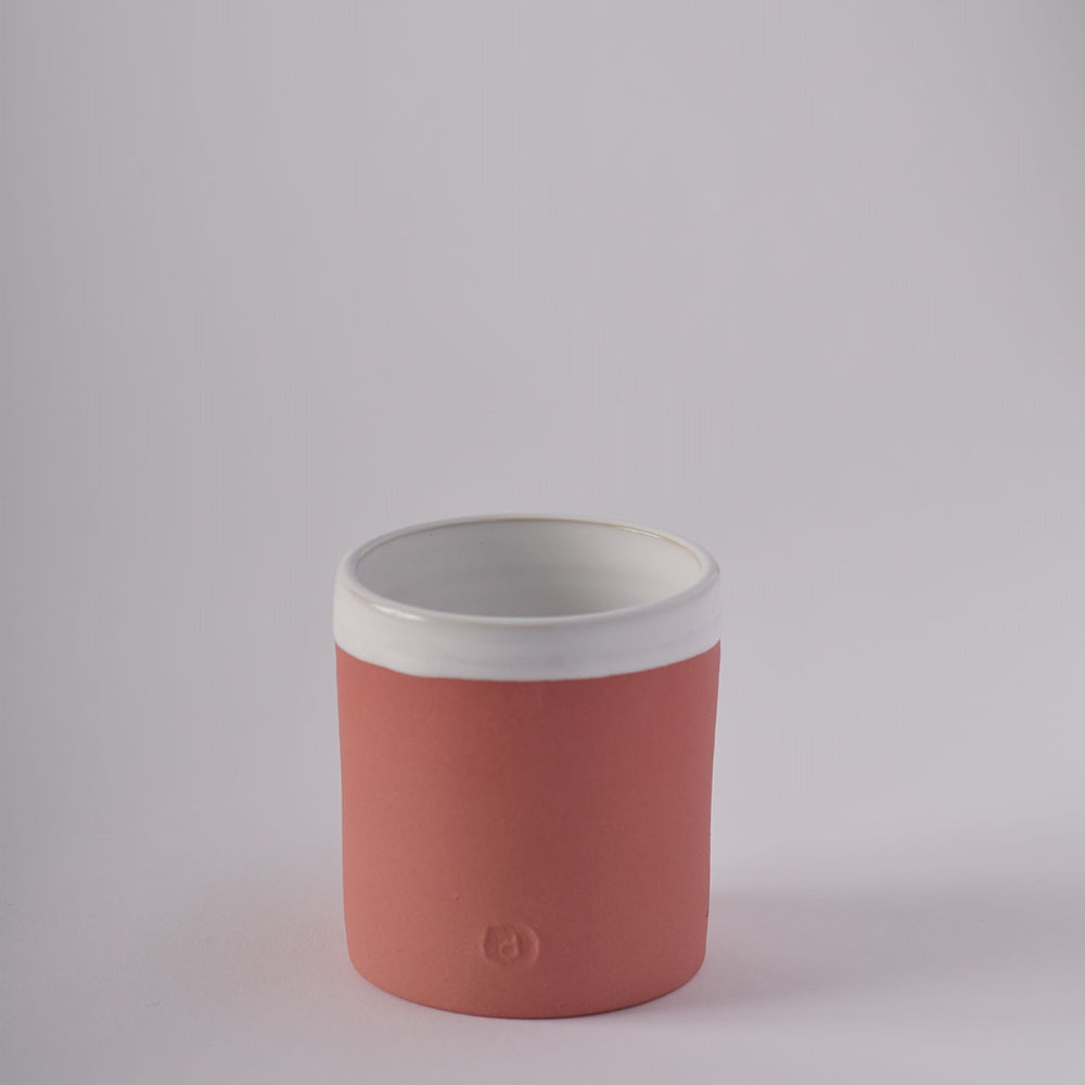 Red square ceramic cup