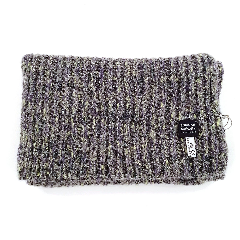 Square knit scarf in shades of gray
