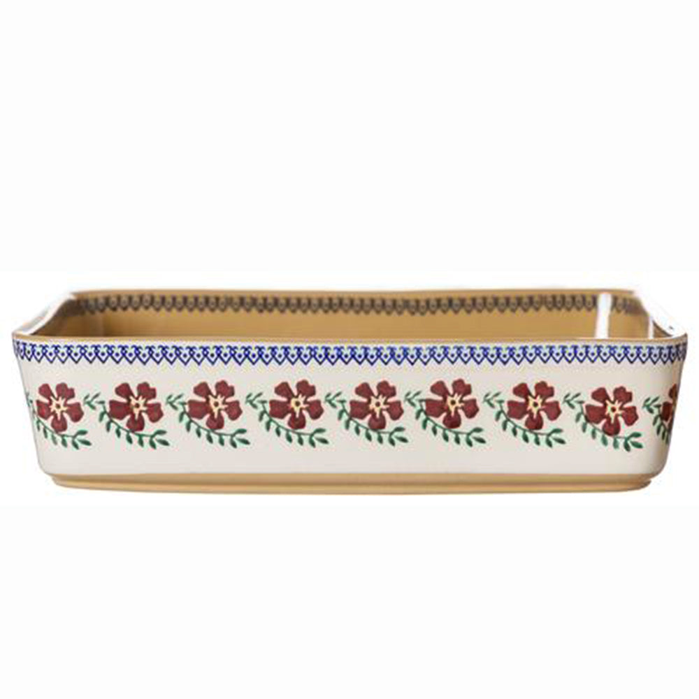 Square side of Old Rose rectangular dish by Nicholas Mosse Pottery