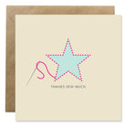 Thanks Sew Much square card with star & needle