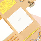 Square white notebook with lifestyle stationery