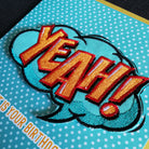 Yeah! patch on birthday card