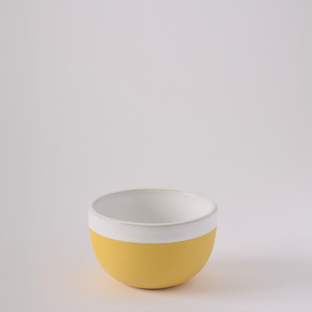 Yellow and white square bowl