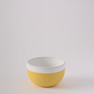 Yellow and white square bowl