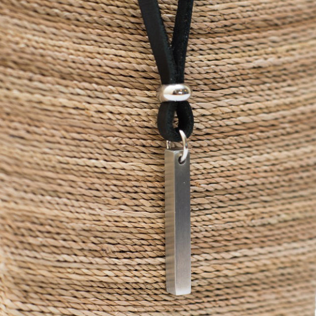 Steel bar pendant necklace