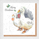 Watercolor geese Christmas card