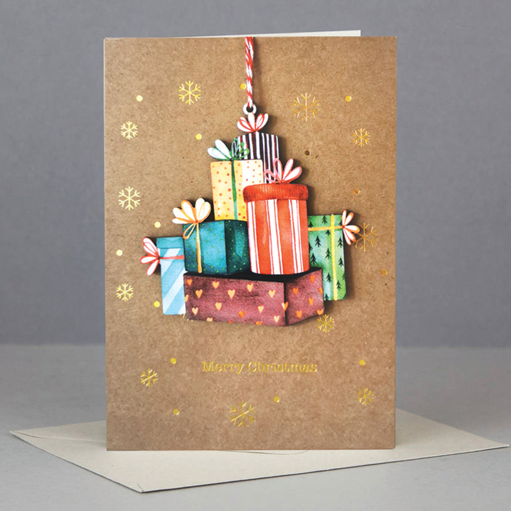 Wooden Christmas gift ornament card